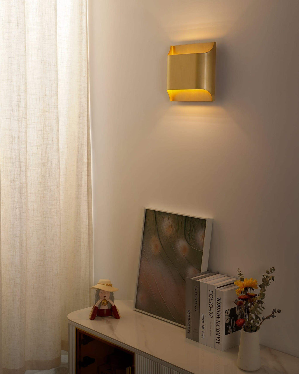 Sheen | Brass Wall Sconce, Mid Century Folded Wall Lamp, Single or Set of 2