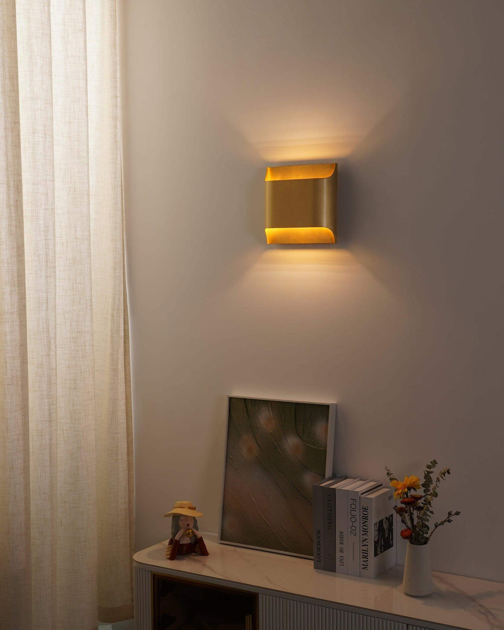 Sheen | Brass Wall Sconce, Mid Century Folded Wall Lamp, Single or Set of 2