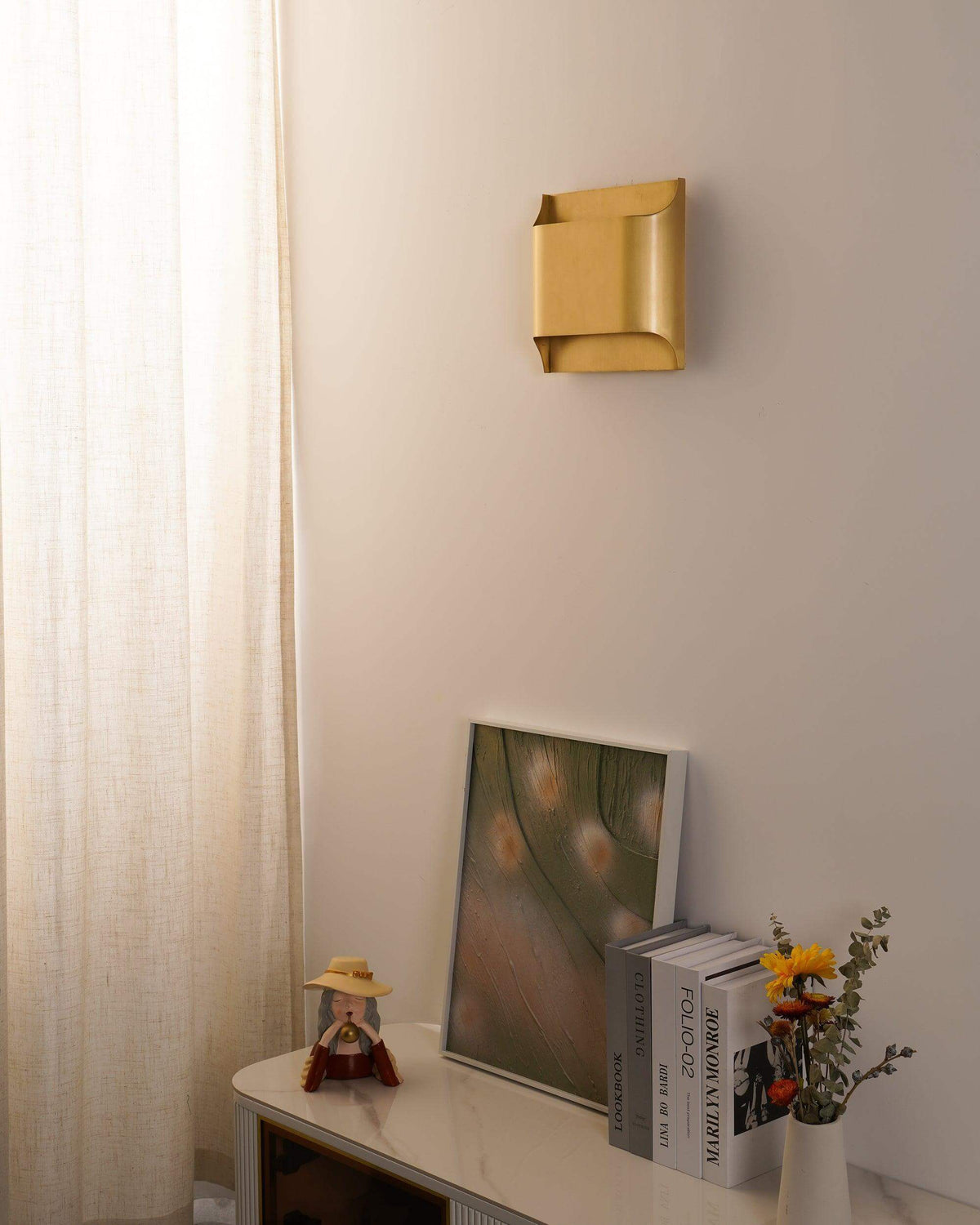Sheen | Brass Wall Sconce, Mid Century Folded Wall Lamp, Single or Set of 2