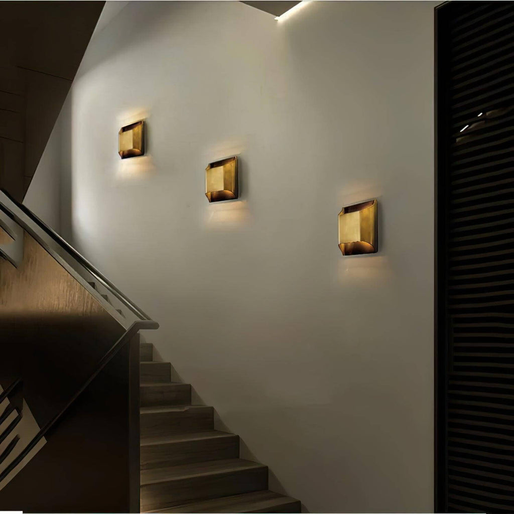 Sheen | Brass Wall Sconce, Mid Century Folded Wall Lamp, Single or Set of 2