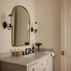 Opaline | Milk Glass Wall Sconce, Vintage Brass Bathroom Vanity Light, Ribbed Glass Bedroom Wall Light