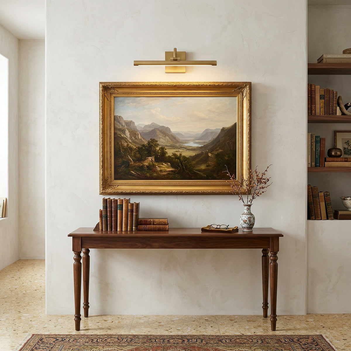 Easel | Rechargeable LED Picture Light with Remote, Brass