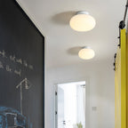 Maga | Modern Flush Mount Ceiling Light, White Pebble LED Ceiling Lamp for Bedroom and Hallway