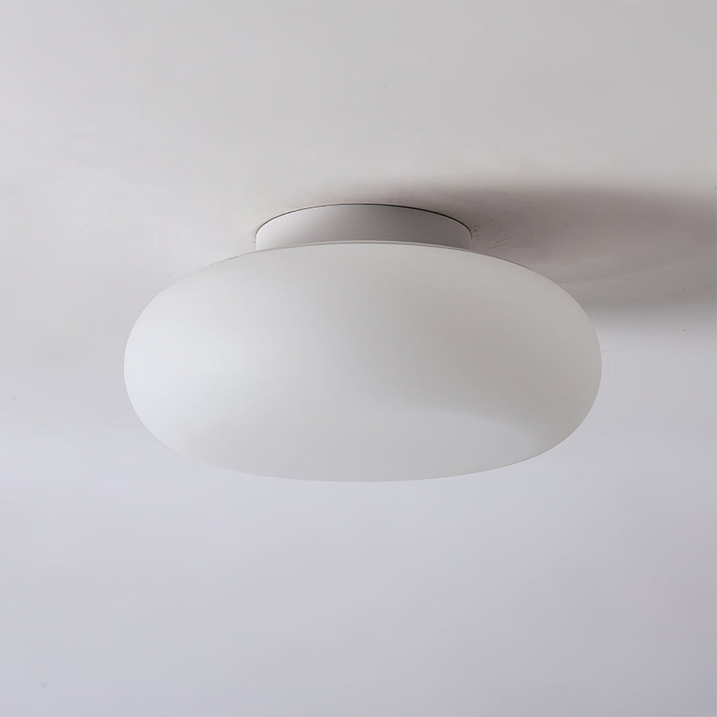 Maga | Modern Flush Mount Ceiling Light, White Pebble LED Ceiling Lamp for Bedroom and Hallway