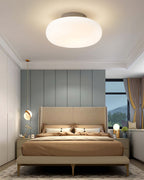 Maga | Modern Flush Mount Ceiling Light, White Pebble LED Ceiling Lamp for Bedroom and Hallway