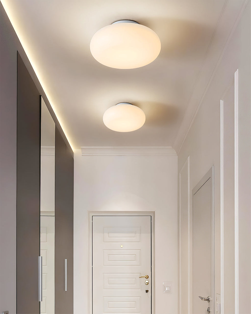 Maga | Modern Flush Mount Ceiling Light, White Pebble LED Ceiling Lamp for Bedroom and Hallway