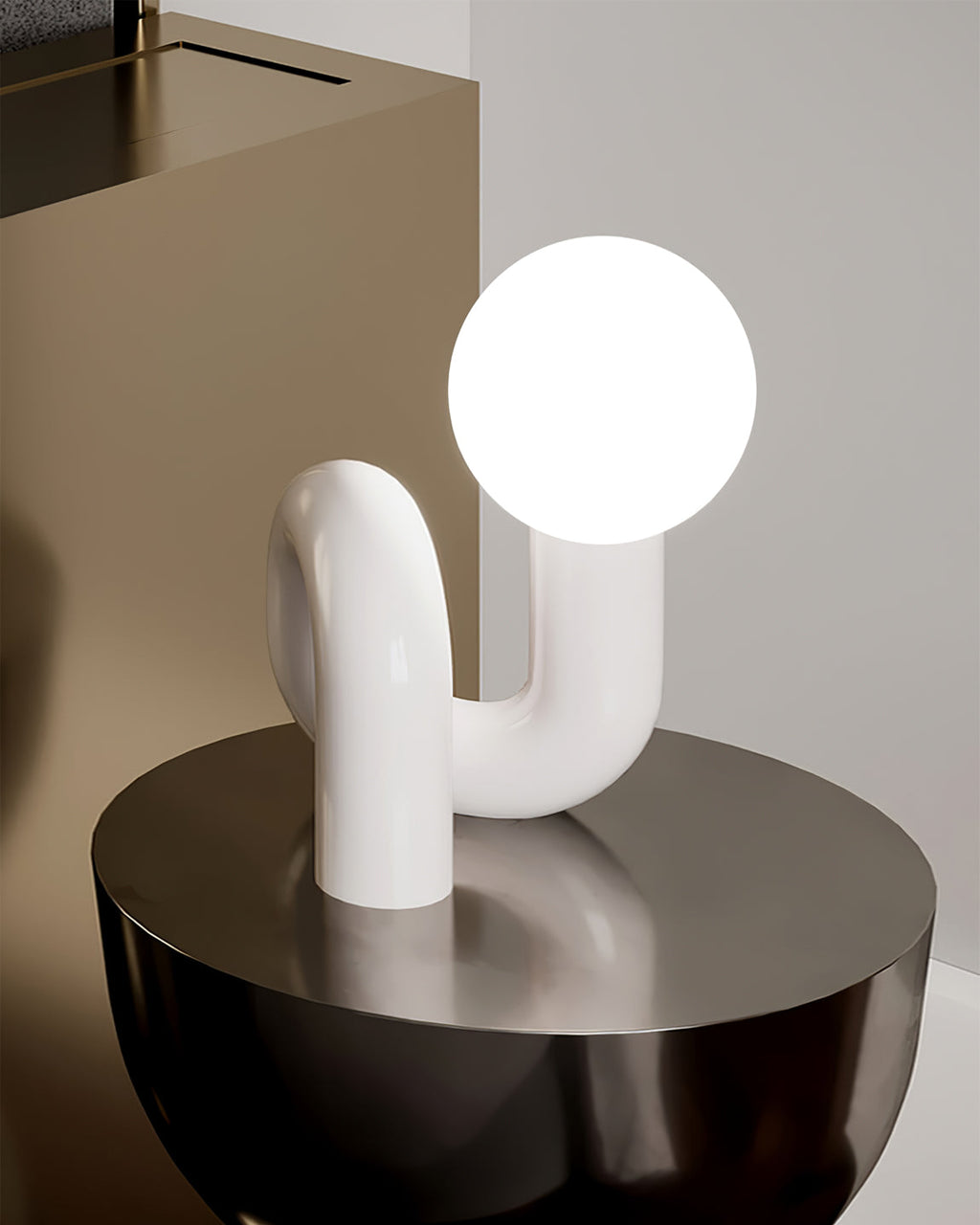 Spiral | Glass Table Lamp, Sculptural Globe Bedside Lamp, Colorful Modern Accent Lamp for Living Room