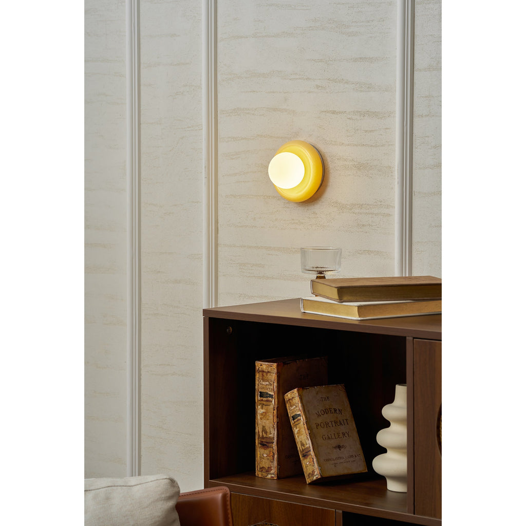 Orla | Onyx Wall Sconce, Natural Stone Globe Wall Light