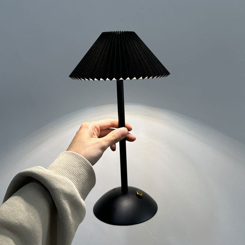 Ellis | Cordless Table Lamp, Rechargeable Pleated Shade Lamp, Dimmable, 8 Colors
