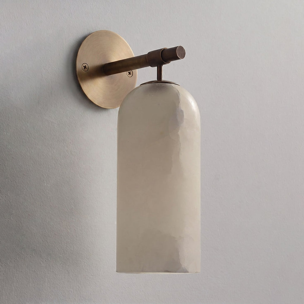 Corinth | Alabaster Wall Sconce, Cylinder Stone Wall Light in Gold, Bronze or Nickel