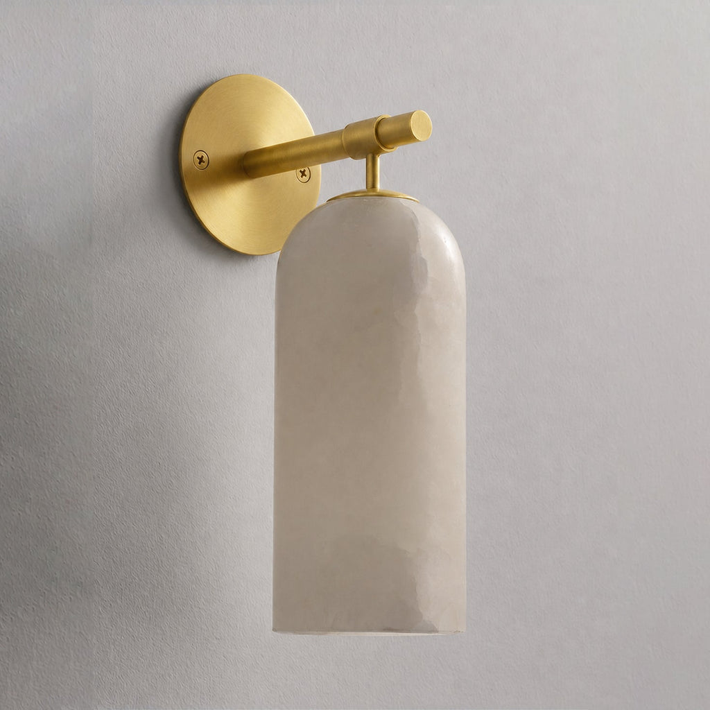 Corinth | Alabaster Wall Sconce, Cylinder Stone Wall Light in Gold, Bronze or Nickel