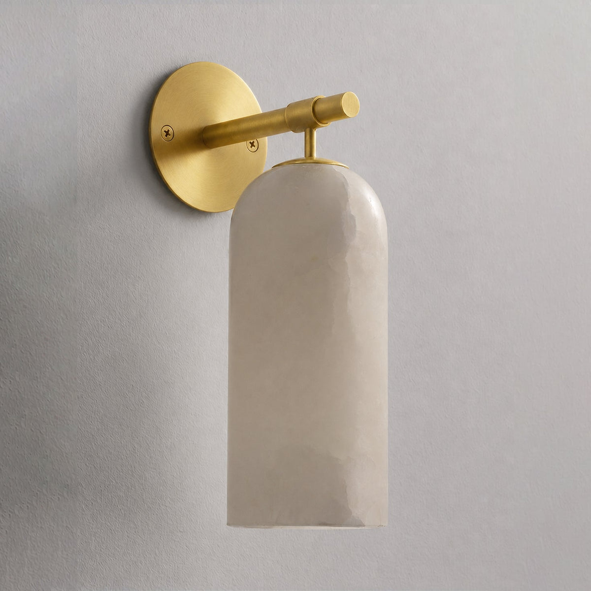 Corinth | Alabaster Wall Sconce, Cylinder Stone Wall Light in Gold, Bronze or Nickel