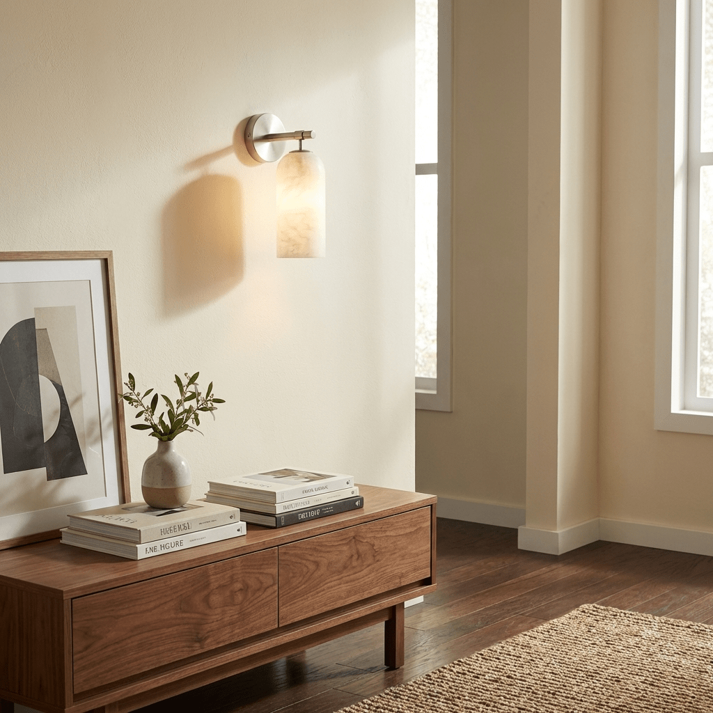Corinth | Alabaster Wall Sconce, Cylinder Stone Wall Light in Gold, Bronze or Nickel