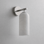 Corinth | Alabaster Wall Sconce, Cylinder Stone Wall Light in Gold, Bronze or Nickel