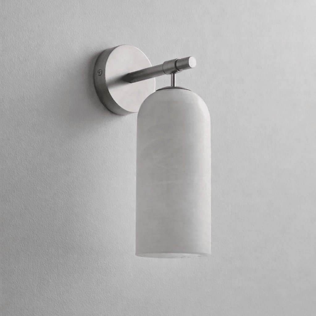 Corinth | Alabaster Wall Sconce, Cylinder Stone Wall Light in Gold, Bronze or Nickel