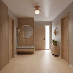 Plafon | Wood Flush Mount Ceiling Light, Low Profile Globe Light Fixture for Hallway and Entryway