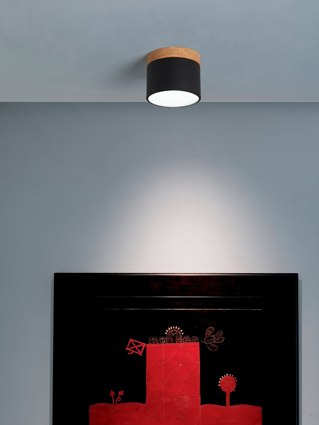 Plafonnier Spot | Wood LED Ceiling Spotlight, Surface Mount Downlight for Hallway, Closet and Living Room