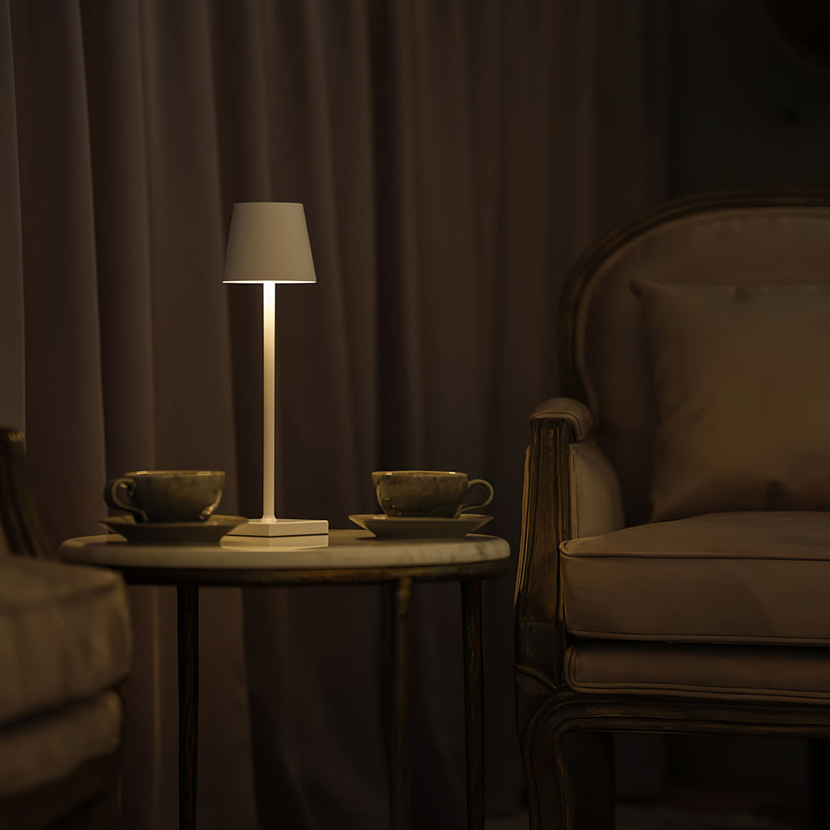 Doku | Cordless Rechargeable Table Lamp, Dimmable Battery LED Lamp for Dining Table and Patio