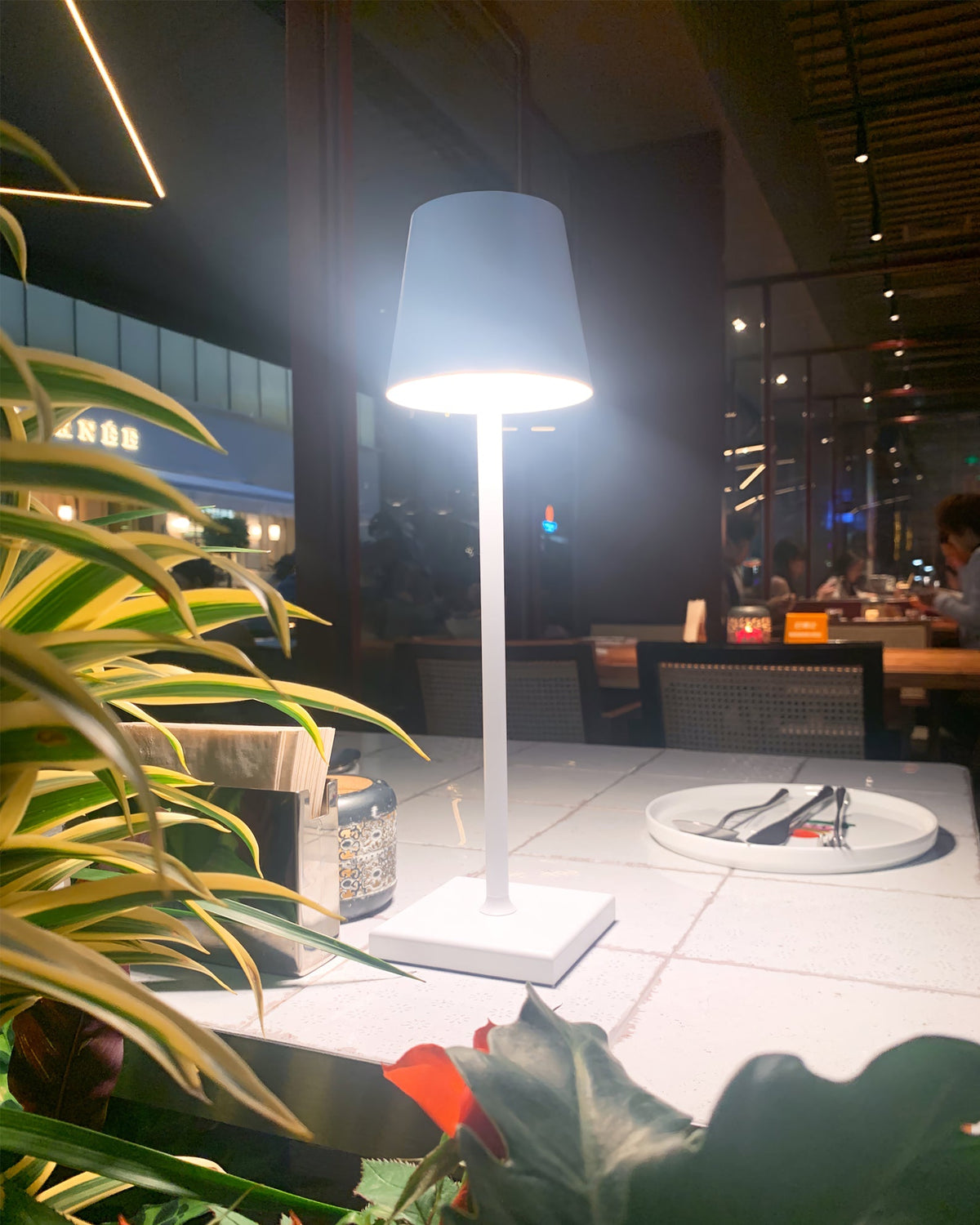 Doku | Cordless Rechargeable Table Lamp, Dimmable Battery LED Lamp for Dining Table and Patio