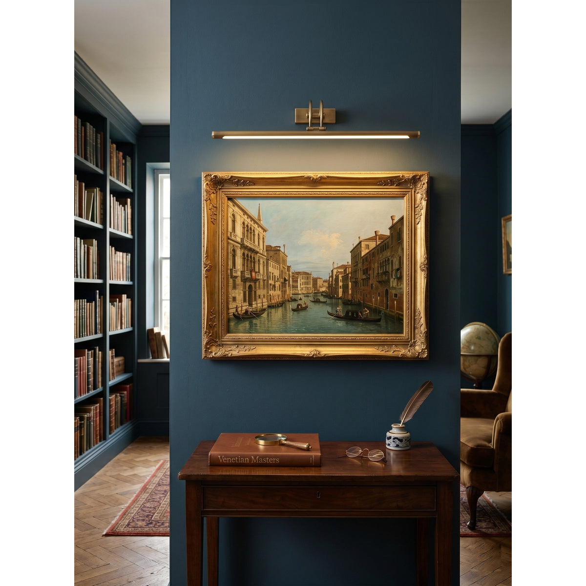 Easel | Rechargeable LED Picture Light with Remote, Brass