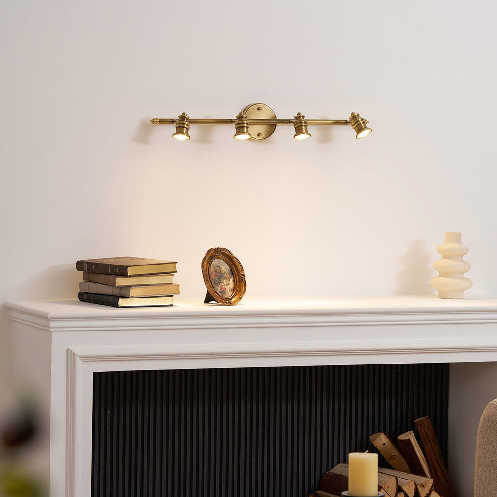 Beaumont | Brass Spotlight Vanity Light Bar, Adjustable Wall Light