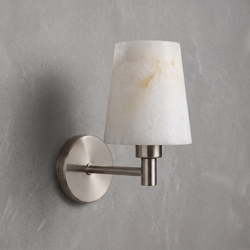 Sorrento | Alabaster Wall Sconce, Spanish Alabaster and Brass Wall Light, Dimmable