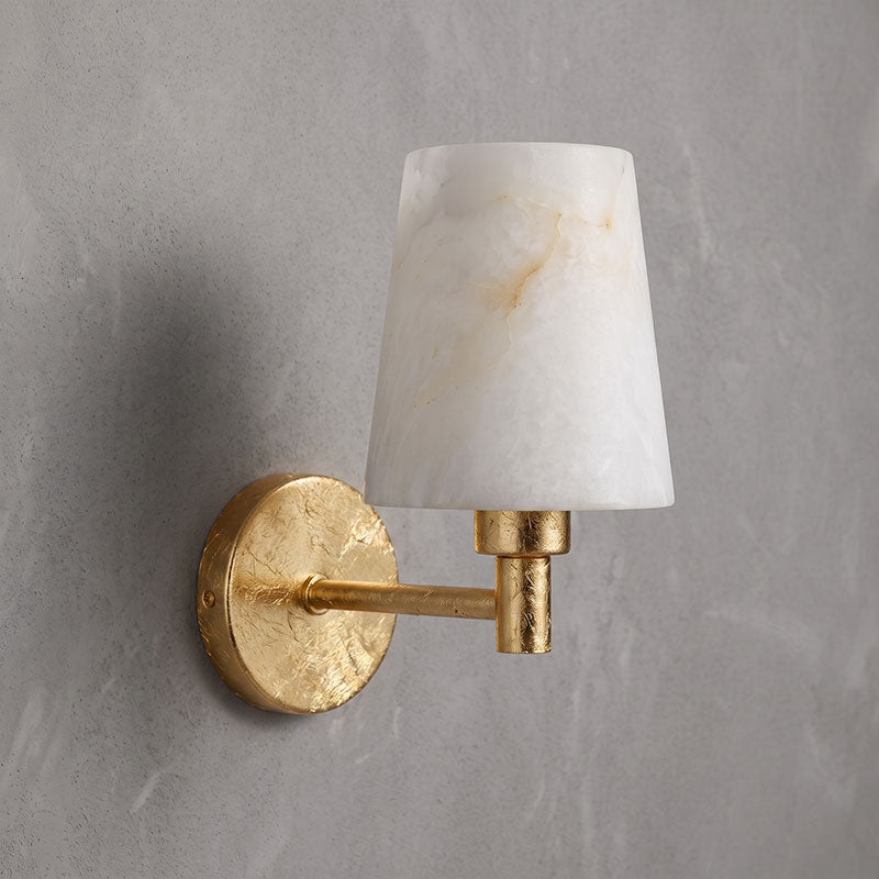 Sorrento | Alabaster Wall Sconce, Spanish Alabaster and Brass Wall Light, Dimmable