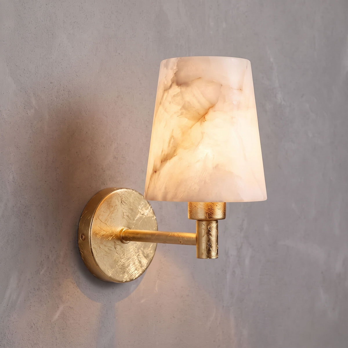 Sorrento | Alabaster Wall Sconce, Spanish Alabaster and Brass Wall Light, Dimmable