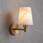 Sorrento | Alabaster Wall Sconce, Spanish Alabaster and Brass Wall Light, Dimmable
