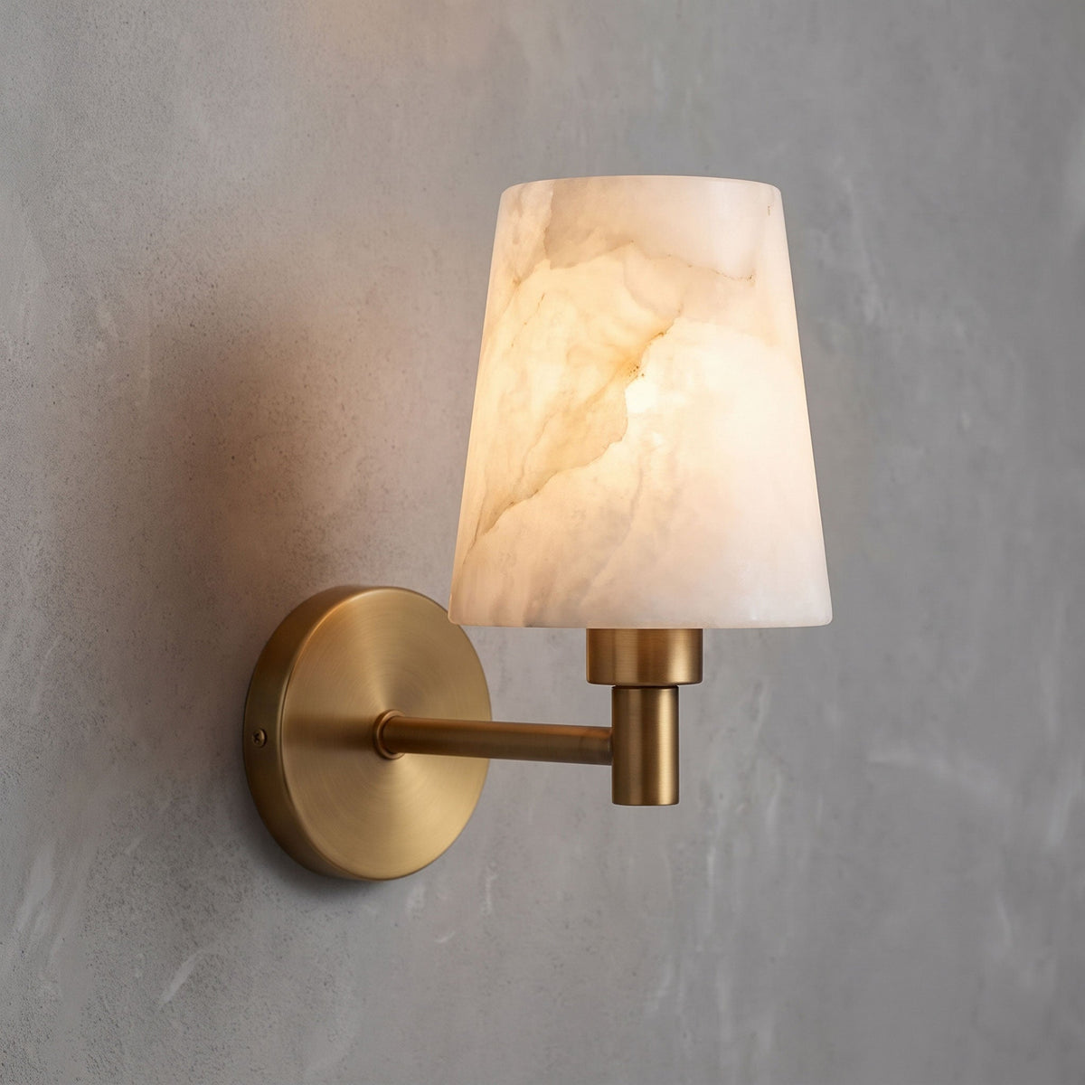 Sorrento | Alabaster Wall Sconce, Spanish Alabaster and Brass Wall Light, Dimmable