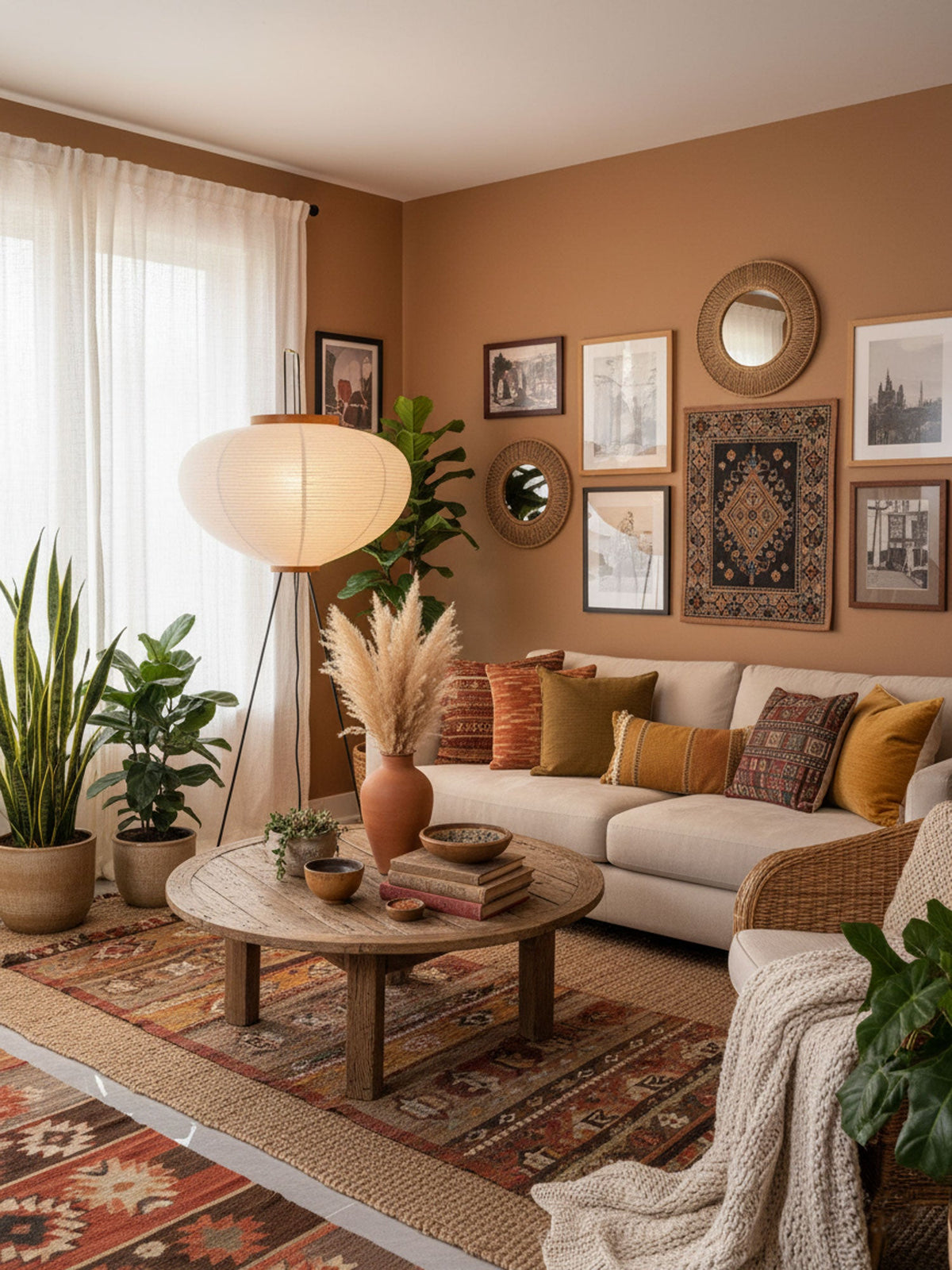 Rice Paper | Floor Lamp, Japanese Paper Lantern Standing Lamp, Japandi Floor Light for Living Room