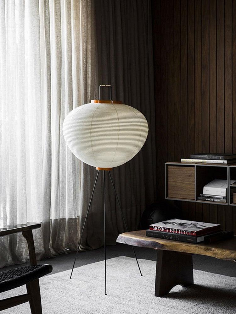 Rice Paper | Floor Lamp, Japanese Paper Lantern Standing Lamp, Japandi Floor Light for Living Room