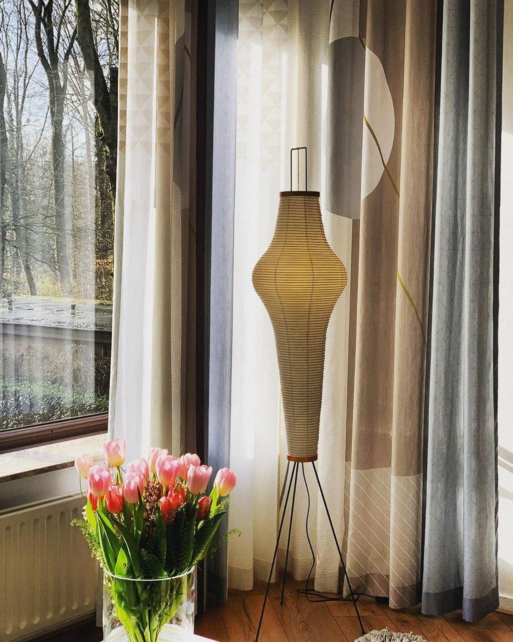 Rice Paper | Floor Lamp, Japanese Paper Lantern Standing Lamp, Japandi Floor Light for Living Room
