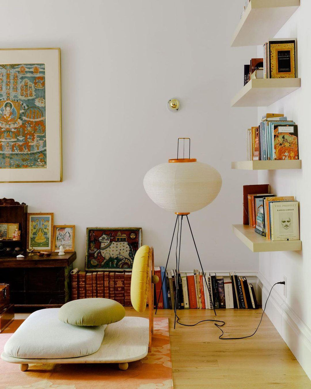 Rice Paper | Floor Lamp, Japanese Paper Lantern Standing Lamp, Japandi Floor Light for Living Room