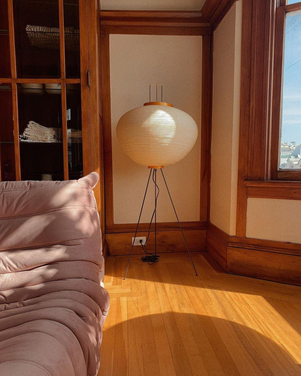 Rice Paper | Floor Lamp, Japanese Paper Lantern Standing Lamp, Japandi Floor Light for Living Room