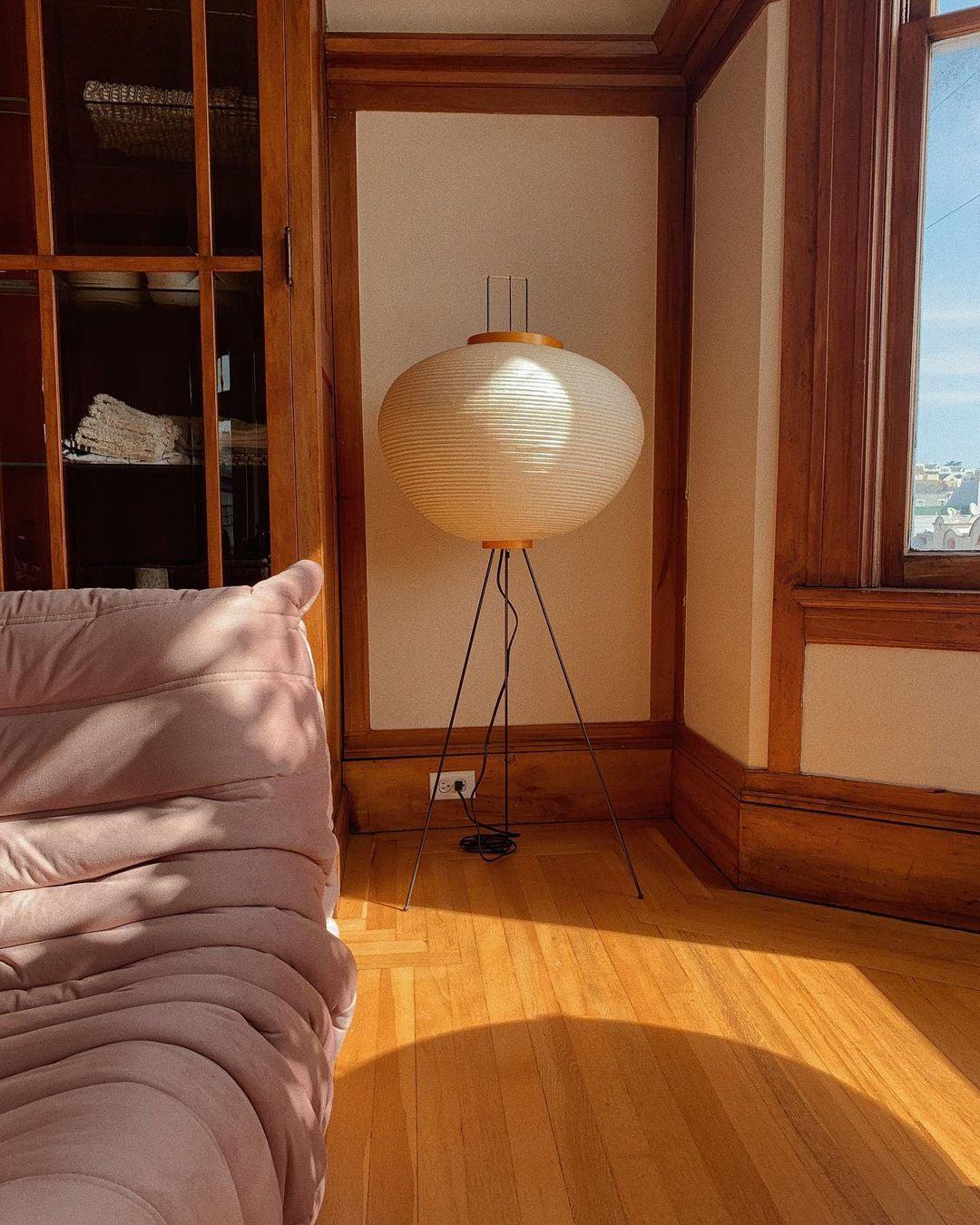 Rice Paper | Floor Lamp, Japanese Paper Lantern Standing Lamp, Japandi Floor Light for Living Room