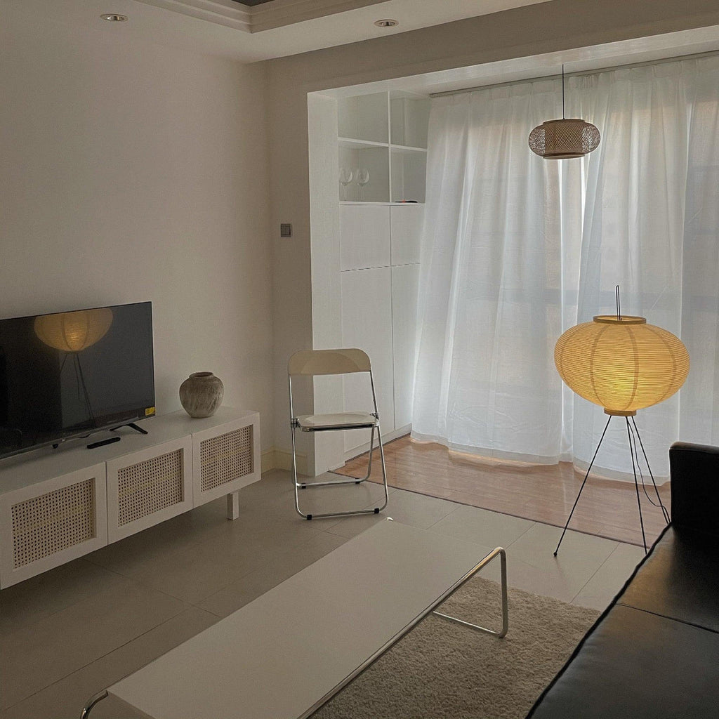 Rice Paper | Floor Lamp, Japanese Paper Lantern Standing Lamp, Japandi Floor Light for Living Room