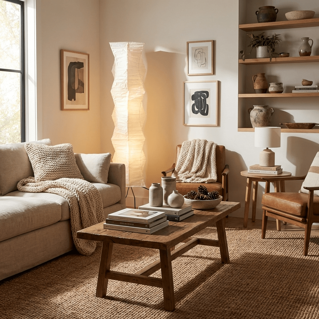 Rice Paper | Floor Lamp, Japanese Paper Lantern Standing Lamp, Japandi Floor Light for Living Room