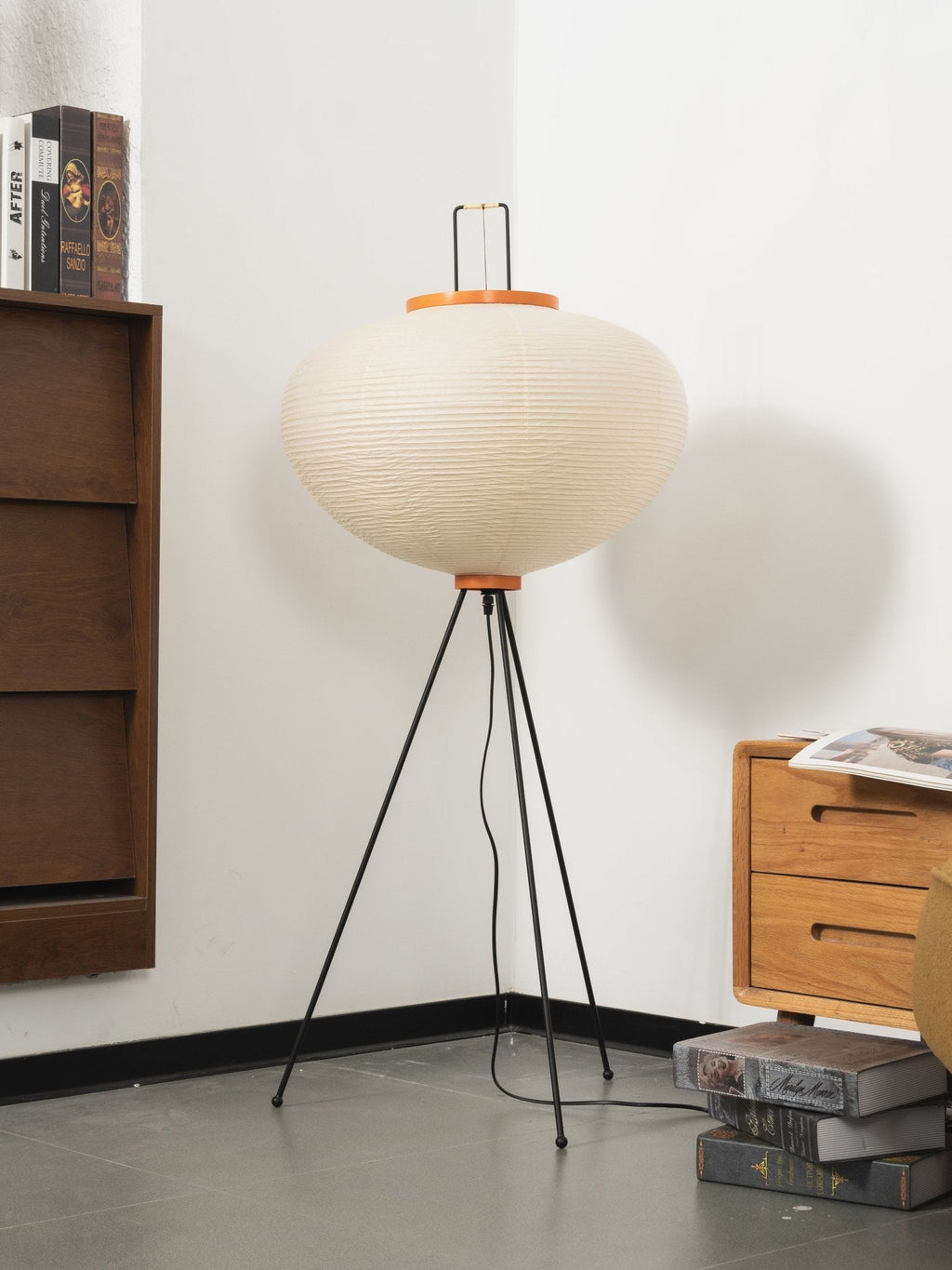 Rice Paper | Floor Lamp, Japanese Paper Lantern Standing Lamp, Japandi Floor Light for Living Room
