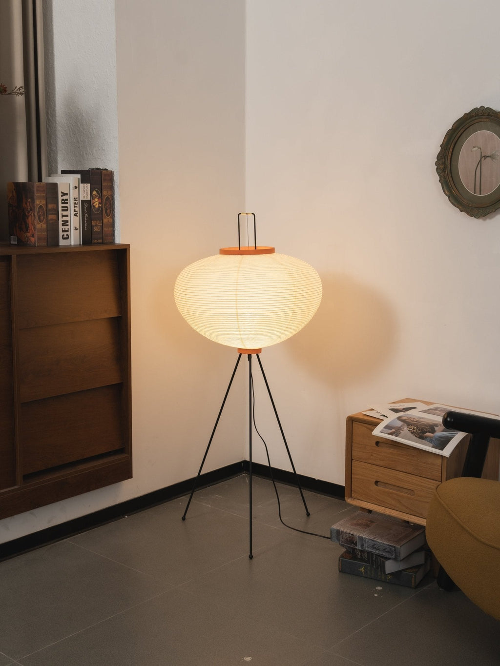 Rice Paper | Floor Lamp, Japanese Paper Lantern Standing Lamp, Japandi Floor Light for Living Room