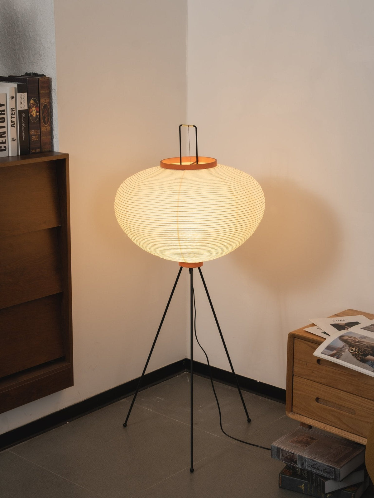 Rice Paper | Floor Lamp, Japanese Paper Lantern Standing Lamp, Japandi Floor Light for Living Room