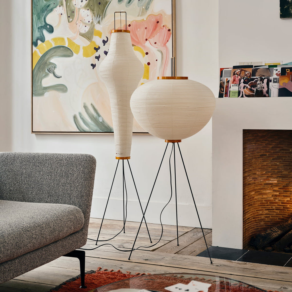 Rice Paper | Floor Lamp, Japanese Paper Lantern Standing Lamp, Japandi Floor Light for Living Room