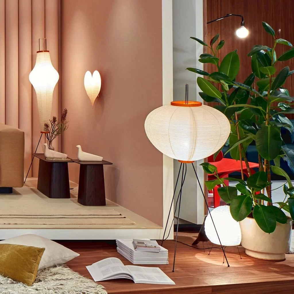 Rice Paper | Floor Lamp, Japanese Paper Lantern Standing Lamp, Japandi Floor Light for Living Room