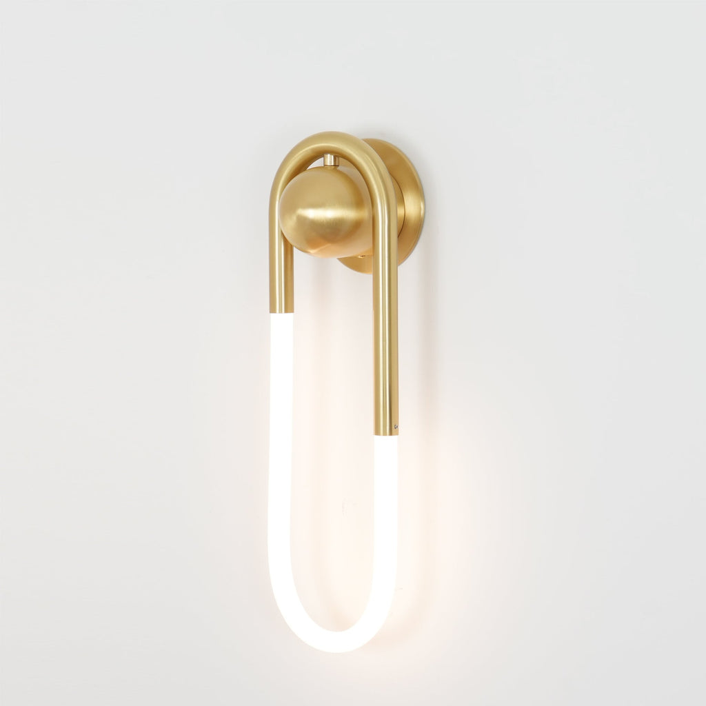 Rudi Loop | Modern LED Wall Sconce, Brass Loop Wall Light for Bedroom, Hallway and Staircase