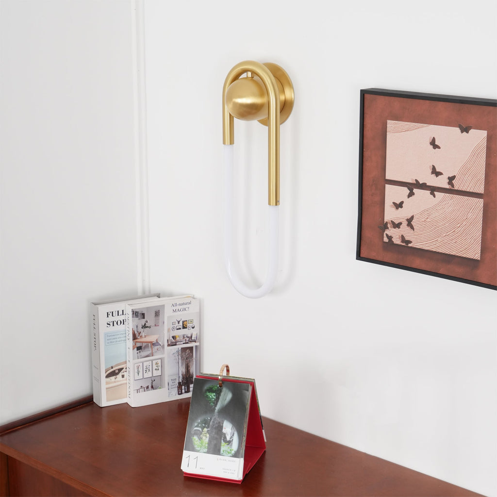 Rudi Loop | Modern LED Wall Sconce, Brass Loop Wall Light for Bedroom, Hallway and Staircase