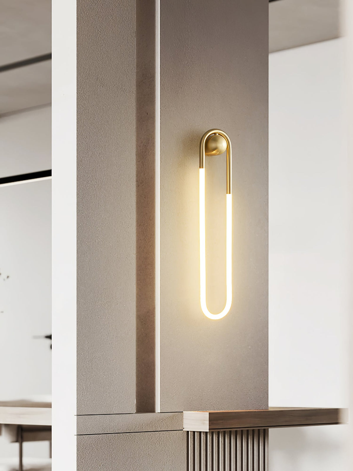 Rudi Loop | Modern LED Wall Sconce, Brass Loop Wall Light for Bedroom, Hallway and Staircase