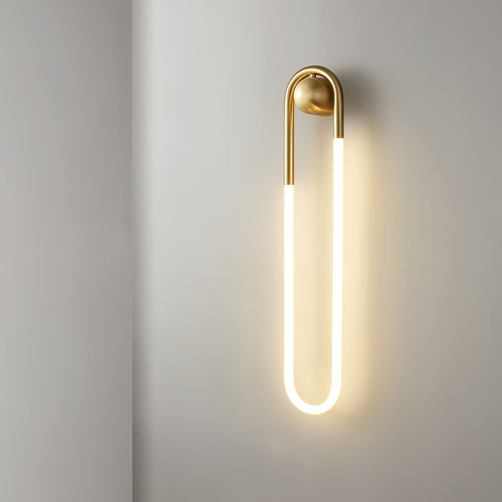 Rudi Loop | Modern LED Wall Sconce, Brass Loop Wall Light for Bedroom, Hallway and Staircase