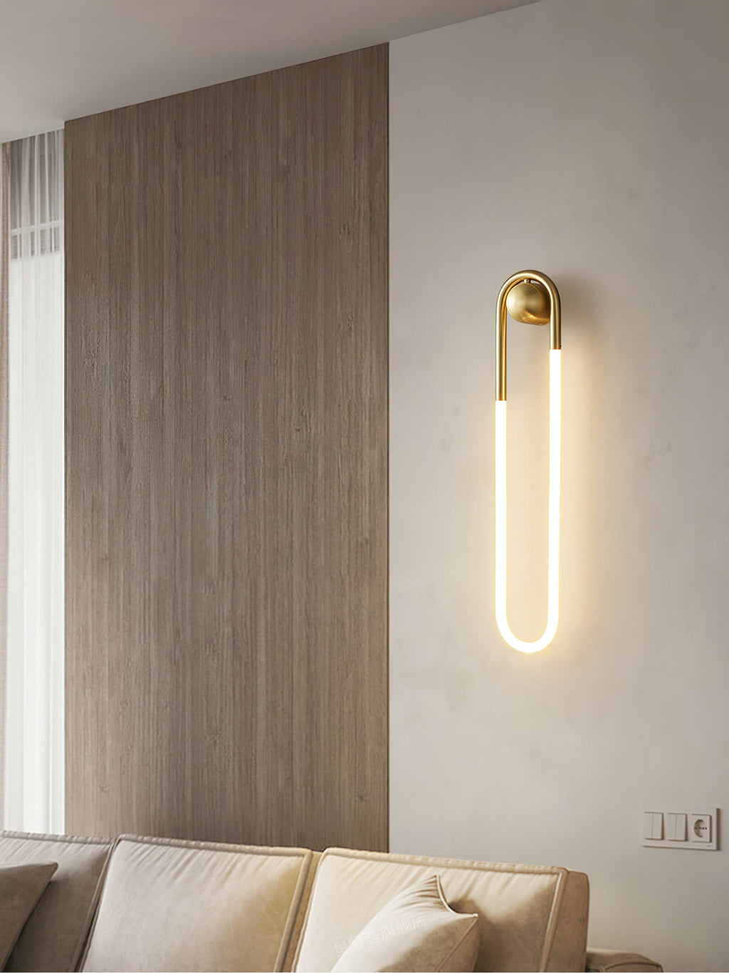 Rudi Loop | Modern LED Wall Sconce, Brass Loop Wall Light for Bedroom, Hallway and Staircase