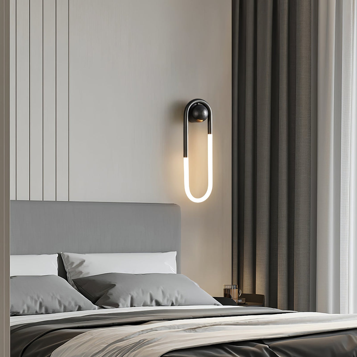 Rudi Loop | Modern LED Wall Sconce, Brass Loop Wall Light for Bedroom, Hallway and Staircase