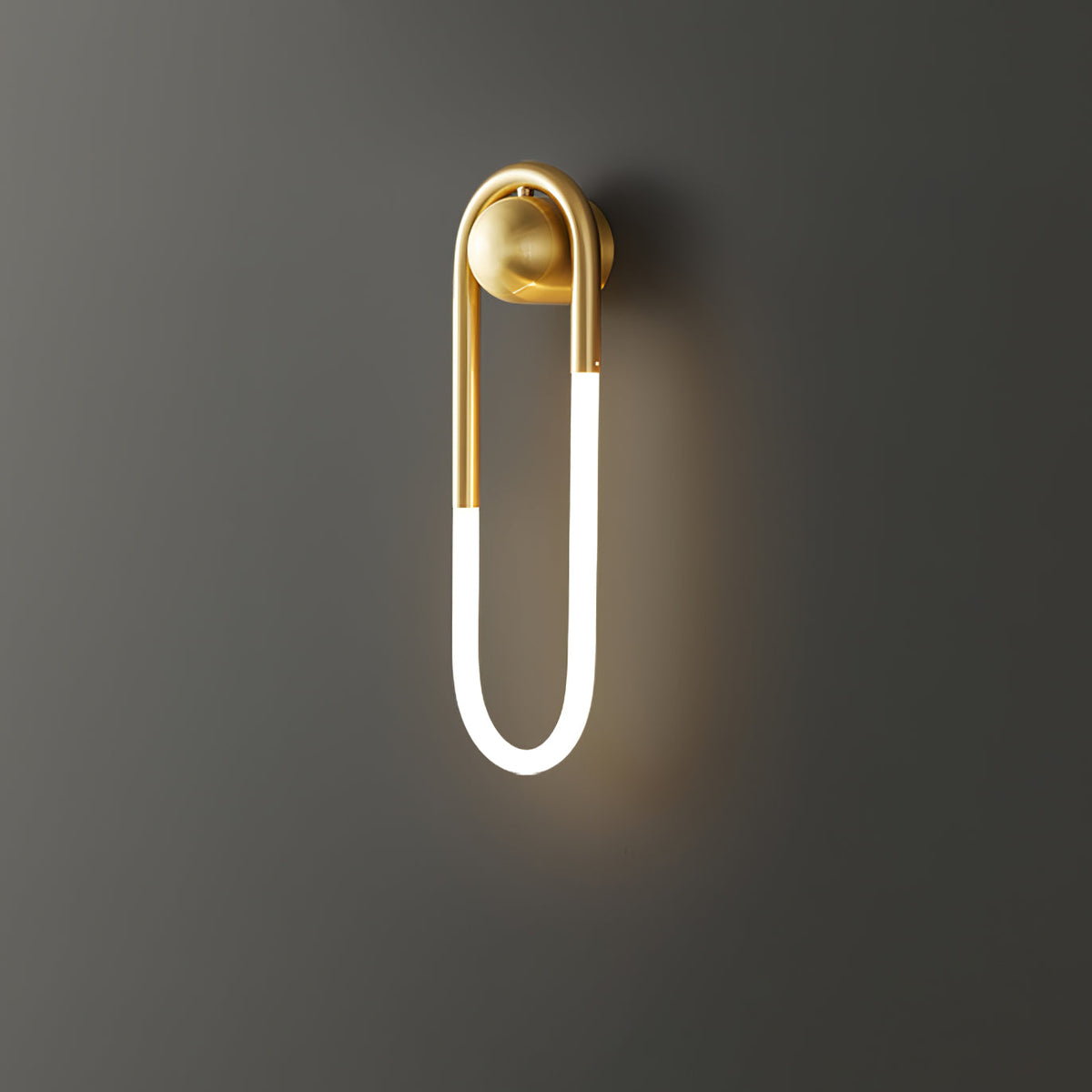 Rudi Loop | Modern LED Wall Sconce, Brass Loop Wall Light for Bedroom, Hallway and Staircase